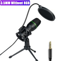 아이돌마이크 AUX 35MM 콘덴서 PC 컴퓨터 노트북 비디오 노래 게임 녹음 전문 USB RGB 안티 스프레이, 3.5MM  AUX