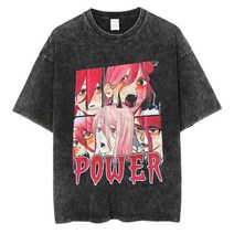 전기톱 직소 충전식 공구 무선 나무 체인 톱날 Anime Chainsaw Man 코튼 티셔츠 스트리트웨어 워시드 레트, 19 Style19_05 Asian size XXL
