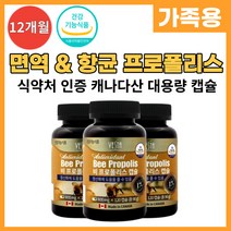 환절기 면역력 항균 항산화 영양제 프로폴리스 구강청결제 캐나다 식약처 인증 고함량 고농도 면연력 강화 비프로폴리스 플로포리스 플로폴리스 프로포리스 면역력에좋은 대용량 캡슐 2통, 2+1(3통/12개월분)