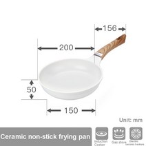 세라믹 웍 프라이팬 팬 아침 식사 메이커 두꺼운 오믈렛 팬 들러붙지 않는 계란 팬케이크 스테이크 요리, 02 20cm