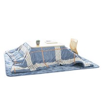 온열테이블 일본식 난방 히터 기능성거실 1인용 협탁, 별이불 190x190cm + 로그컬러 테이블 75x75