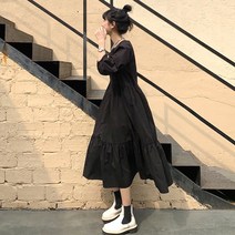스트릿살롱 7부소매 캉캉 원피스