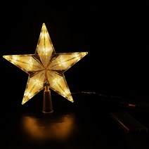 예쁜 크리스마스 트리 장식 20cm 크리스마스 트리 탑 라이트 Led 빛나는 스타 스파클링 오각형 장식 새해, 따뜻한 빛