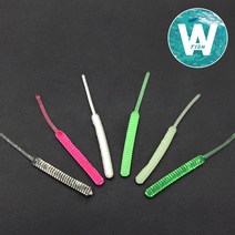 청룡조구 비비사딘 볼락웜 풀치웜 베이비사딘 뽈락, 06.야광 녹 투명-1.5