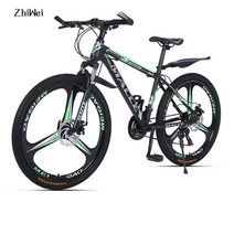 ZhiWei MTB 접이식 자전거 26인치 21단, 그린