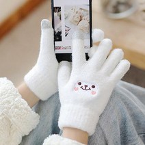 겨울 방한 여성 중 고등 초등 학생 스마트폰 터치 캐릭터 장갑