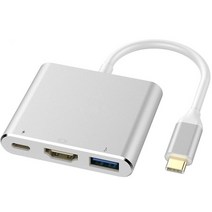 USB 3.1 C형 허브-RJ45 HDMI 어댑터 4K 썬더볼트 3 USB C 허브 3.0 VGA TF SD 리더 슬롯 PD MACBOOK PRO AIR 13 2020 M1 용, 3-in-1 실버