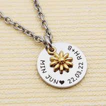 [깊은각인] 써지컬스틸 골드데이지 원목걸이 원팔찌 미아방지목걸이 미아방지팔찌, 목걸이, 목걸이-모줄체인, 남성용