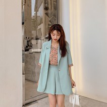 XINHUA 스팟 2021 봄과 여름 피부 -평상복 캐주얼 한 꽃 스트리퍼 패션 세트 여성 서부 Qi 나이 3- 피스 ZB-250322