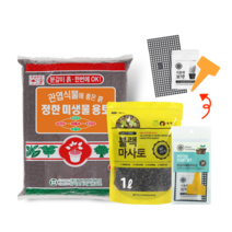 화분월드3 관엽식물 분갈이흙 미생물용토10L 마사토 영양제 세트, free, one color