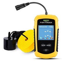 럭키 카약 휴대용 물고기 깊이 파인더 물 휴대용 어군 탐지기 음파 탐지기 castable 카약 보트 fishfinder 변환기 낚시 lcd 디스플레이 ffc1108