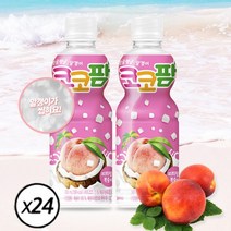 생과일 농축액 쥬스 원액 해태 코코팜 착한효능 선물세트 포도 피치핑크 화이트 어린이 코코넛워터 음료베이스 탱글탱글알갱이 복숭아 물주스, 300ml, 72개
