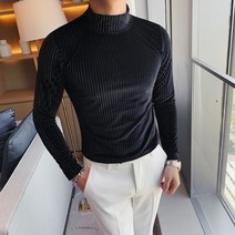 남자목티 폴라티 터틀넥 목폴라티 티셔츠 가을 겨울 절반 벨벳 T 셔츠 남성 긴 소매 캐주얼 스트 라이프 슬림 피트 탑스 패션 사회