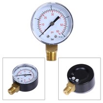 1/4 "인치 압력 게이지 풀 스파 필터 수압 60PSI 측면 장착 파이프 나사 막대 하단 액세서리, 한개옵션0
