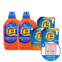 테크 액체세제 용기 베이킹 구연산 일반용 3L x 2개 + 리필 2L x 3개 + 부케가르니 연꽃 섬유유연제 400ml x 2개 증정, 3.진드기(일반)용기 2개+ 리필3개+증정