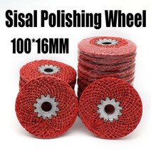 그라인더날 1PCS 10016MM 사이잘 연마 휠 Kenaf 그라인딩 버핑 앵글 그라인더 금속목재플라스틱 용 도구 폴리싱, 100x16mm