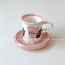 아라비아핀란드 핑크 세라믹 빈티지 커피잔 찻잔세트, 높은 찻잔세트(170ml), 1개