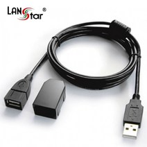 LANstar USB2.0 Lock 연장 케이블 5m/LS-USBLOCK-5M/락고정 클립 A형(M/F) 연장 케이블/쇼트및 스파크 방지/잠금장치로 케이블 연결부분이 빠지지 않음