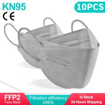 1회용 부직포 마스크 일회용 덴탈FFP2 페이스 마스크 CE 승인 일회용 KN95 KF94 검은 물고기 10-200 개, 13 10PCS Grey, 한개옵션1