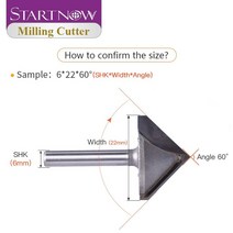 Startnow-3D 라우터 비트 60 90 120 도 밀링 커터 아크릴 PVC MDF 단단한 나무 CNC 도구 조각 엔드밀 5, 01 5 PCS_19 8x22x60