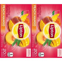 립톤 Lipton 허브티 피치 망고 2팩, 20 Count (Pack of 2)