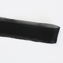 쉬폰리본 쉬폰원단 (폭3cm 길이 9m), 블랙