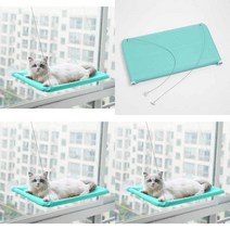 공간활용 고양이 윈도우 해먹 민트 고양이유리창해먹 창문고양이해먹