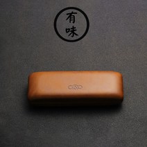 명품 수제 안경케이스 슬림안경 선글라스 썬글라스 케이스 남녀공용 경량 가벼운 보관함, 브라운