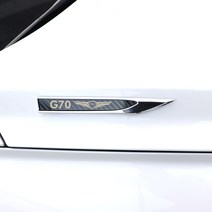 [간지] 제네시스G70 레터링 휀다 사이드 샤크 드레스업 포인트 튜닝 엠블럼 악세사리 몰딩, 블루(2P)