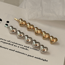 하트머리핀 골드 실버 메탈 실핀 옆머리정리핀