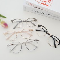 투명둥근메탈[블루라이트렌즈포함] 하프안경 블루라이트차단안경