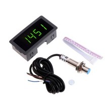 4디지털 LED 타코미터 RPM 속도계 근접 스위치 센서 NPN 12V 9999RPM, 03 Green