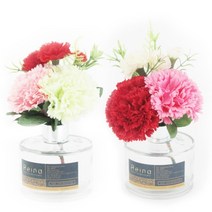 레이나퍼퓸 카네이션 투명 플라워디퓨저 150mlx2, 핑크화이트_코튼블로솜