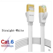 90 도 CAT6 플랫 이더넷 케이블 1000Mbps 250MHz RJ45 네트워킹 패치 코드 컴퓨터 라우터 노트북용 LAN, 04 Straight-White_02 1M