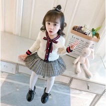 100-130 아동 애니띵 가디건 치마 상하세트