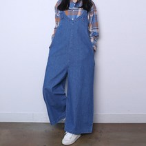 토이 데님 멜빵 통바지