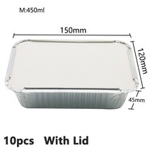 일회용도시락 10Pcs 일회용 바베큐 알루미늄 호일 도시락 상자 그리스 드립 팬 그릴 캐치 트레이 주방 야외 용품, [05] 6