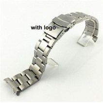 세이코 솔리드 스테인레스 스틸 밴드 남성용 스포츠 스트랩 20mm 22mm srpd skx007/skx009 SRPD63K1 쥬빌리 곡선 엔드 팔찌, type C with logo - 20mm
