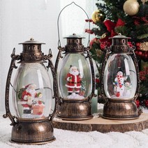태광크리스마스 선물 소품 앤틱 타원 랜턴 워터볼 오르골 스노우피크녹턴 빈티지인테리어 스노우글로브 크리스, 산타