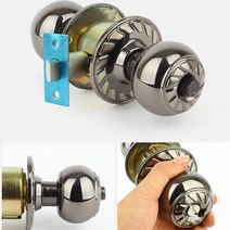 안방 버튼잠금 문고리 열쇠 원형볼 손잡이 현관문 원룸 모텔 세탁실 사무실 DIY, 원형화이트 열쇠형