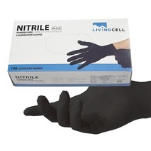 푸드하임 일회용품 리빙셀정품 니트릴장갑 주방 미용 라텍스장갑 (검정) 100개, 블랙, 소