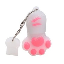 만화 고양이 발 펜 드라이브 4 8 16 32 64 GB 무료 키 체인 Pendrive 레드 USB 플래시 귀여운 새로운 메모리 스틱 배송, 열쇠고리 포함 -A, 8GB