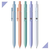 [마치]지아이펜 검정심볼펜 0.7mm, 5개입, 라이트핑크