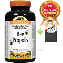 홀리스타 비 프로폴리스 500mg+정품보증서 캐나다 직배송, 1통, 80캡슐