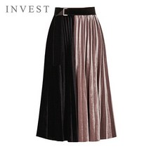 인베스트 인베스트 하프배색벨벳플리츠스커트_VKW1SK8161