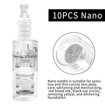 오토 MTS 니들 카트리지 100/50/20/10pcs 스크류 Pen 마이크로 닥터펜 Microneedling 9 핀/12 핀/36 핀/3D/5D Nano MYM 111906, 총검 나노 10개