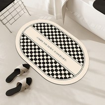 공간더하기 빨아쓰는 규조토 발매트 욕실 주방 현관 예쁜발매트 구조토발매트 규토발매트, 블랙체커보드