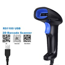 바코드스캔 무선 핸드 QR 바코드 리더기 유선 블루투스 스캐너 휴대용 리더 1D 2d 코드 데이터 매트릭스 데스크탑 RS1100, 4.2D USB