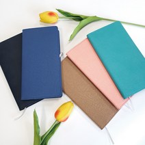 탑스 48절 고급양장수첩 (9x17.5cm) PU원단 인조가죽수첩 다이어리 포켓 미니, 노트식, 베이지