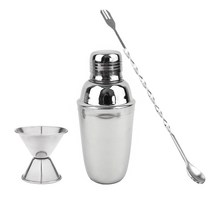 스텐 칵테일 쉐이커 700ml (쉐이커+지거+바스푼 세트), 쉐이커0.7+지거4호+바스푼(소)